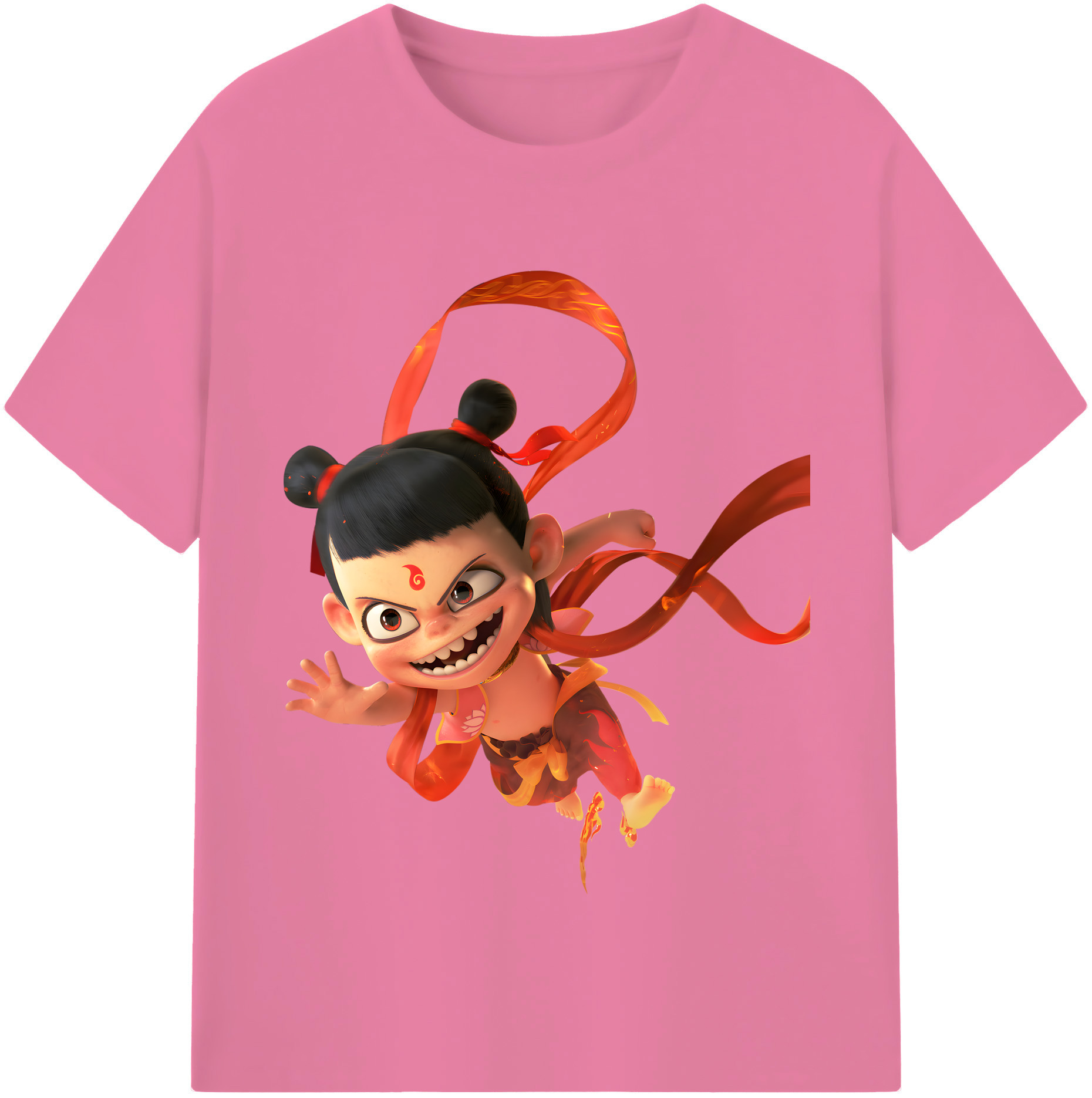 （画像用） Ne Zha 2 ナタ 魔童の大暴れ 綿100％半袖Tシャツ（フロントプリント）